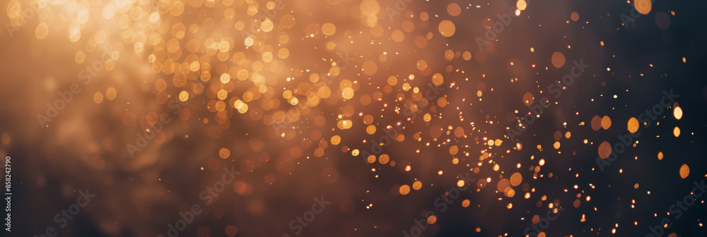 Fototapeta premium Golden Bokeh Background with Sparkling Light Particles and Warm Glowing Dots