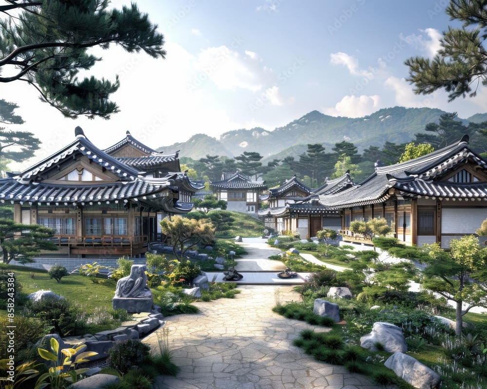 Traditional Korean village with sustainable community design Traditional Korean village with sustainable community design