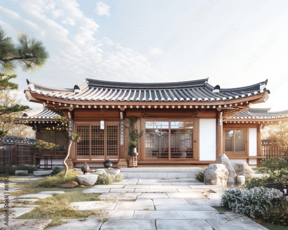 Traditional hanok with modern rainwater harvesting system Traditional hanok with modern rainwater harvesting system