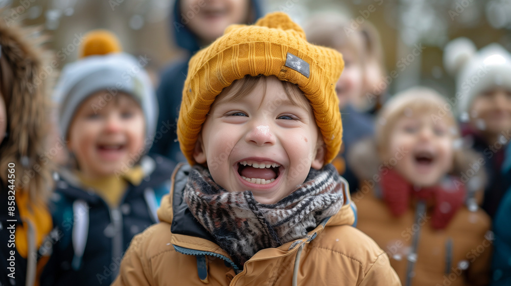 European children having fun and laughing happily, Ai generated Images European children having fun and laughing happily, Ai generated Images