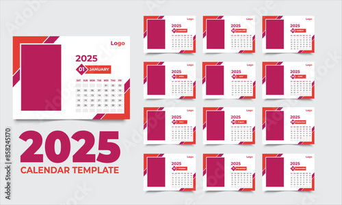 Colorful  Vector calendar design.
