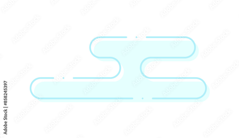 Fototapeta premium 和モダンな線画のエ霞/えがすみ文様 - おしゃれな和風の雲･かすみの模様のあしらい 