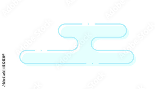 和モダンな線画のエ霞/えがすみ文様 - おしゃれな和風の雲･かすみの模様のあしらい
