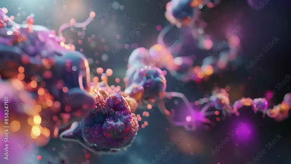 A confocal microscopy animation of a cell undergoing stressinduced protein degradation with ubiquitin molecules forming distinct foci on damaged proteins. A confocal microscopy animation of a cell undergoing stressinduced protein degradation with ubiquitin molecules forming distinct foci on damaged proteins.