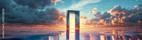 Sci-fi future time and space gate creative scene opening title