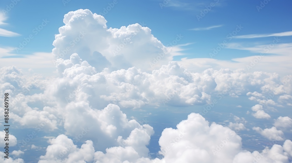 A close-up of clouds with a shallow depth of field, focusing on a specific cloud formation. A close-up of clouds with a shallow depth of field, focusing on a specific cloud formation.