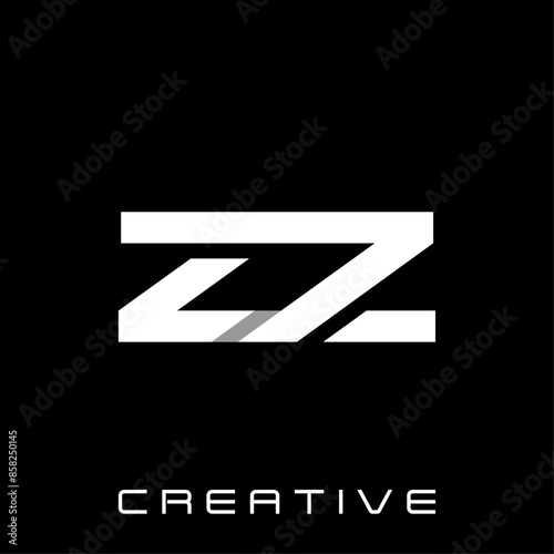 Initial ZZ Geometric Modern Business Creative Design Logo