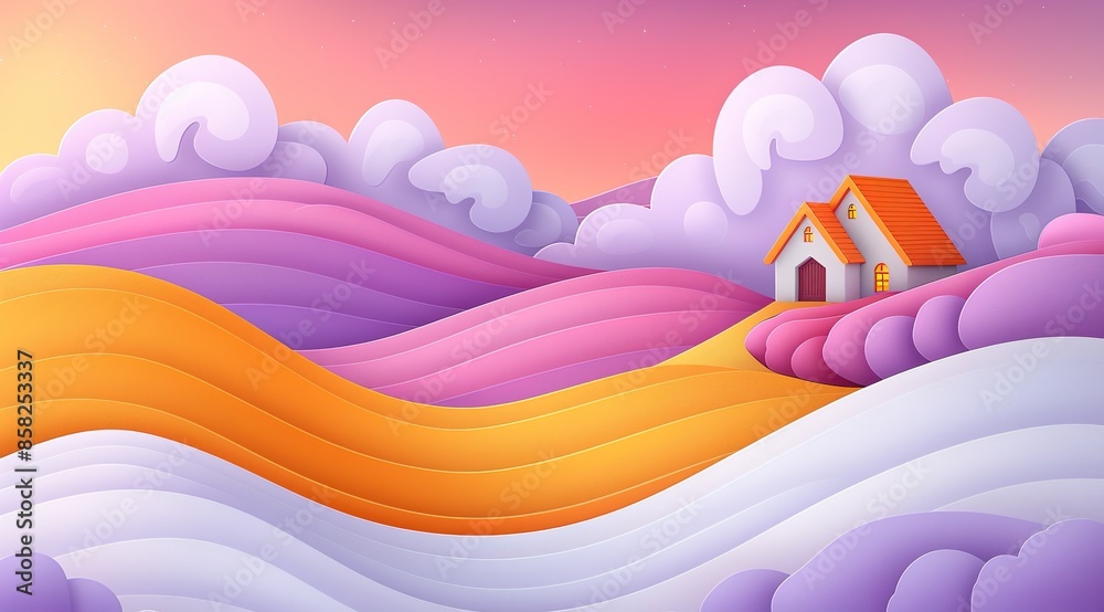 Fototapeta premium landscape with rainbow