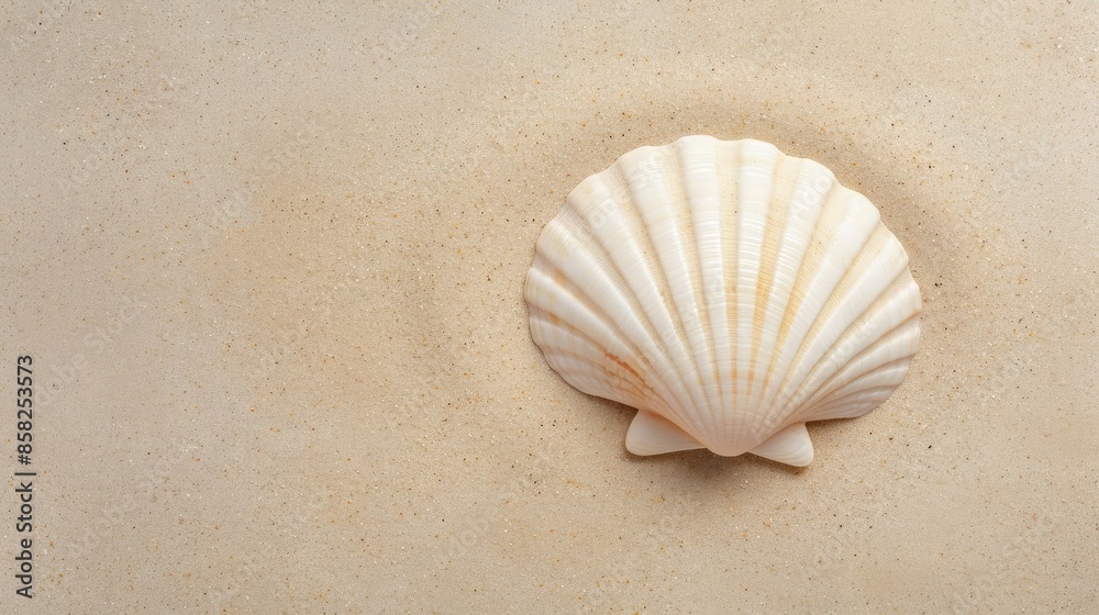 A Single Seashell on Golden Sand A Single Seashell on Golden Sand