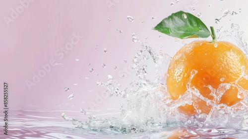 A Single Orange Splashing Into Water