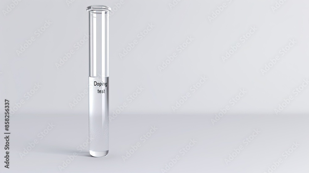 A Single Doping Test Tube Against a White Background A Single Doping Test Tube Against a White Background