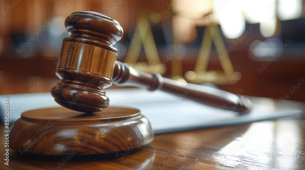 gavel hammer with libra scale