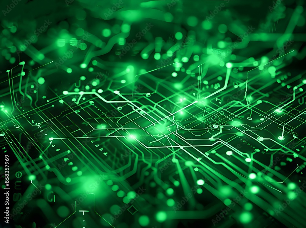 Obraz premium Detailed view of the multi-coloured electronic circuit board