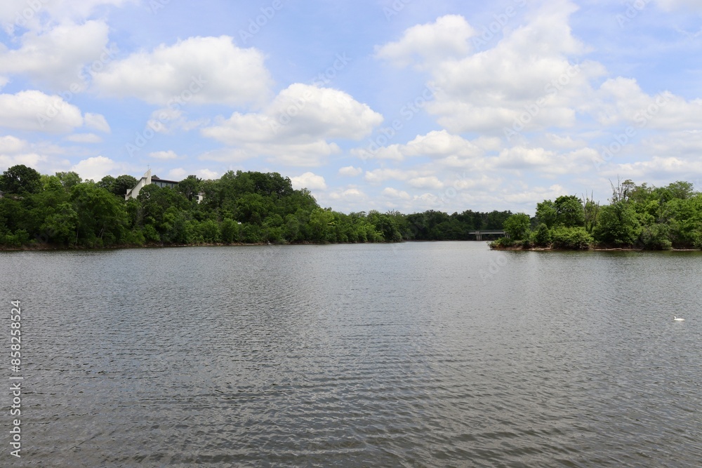 The quiet lake in the countryside on a sunny day. The quiet lake in the countryside on a sunny day.