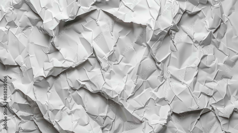 Fototapeta premium Wrinkled and folded paper texture with deep creases