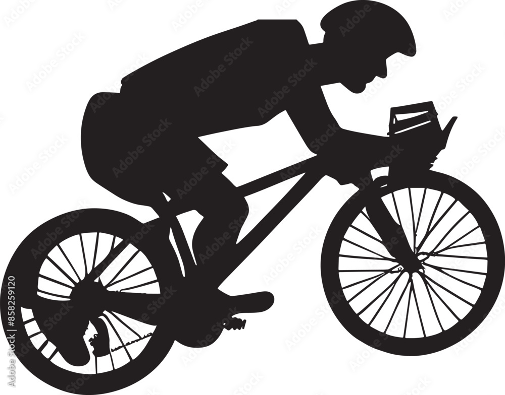 Naklejka premium silhouette of a person riding bicycle.