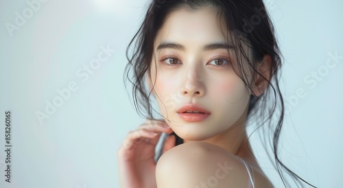 Beauty portrait of Asian female face © lc design