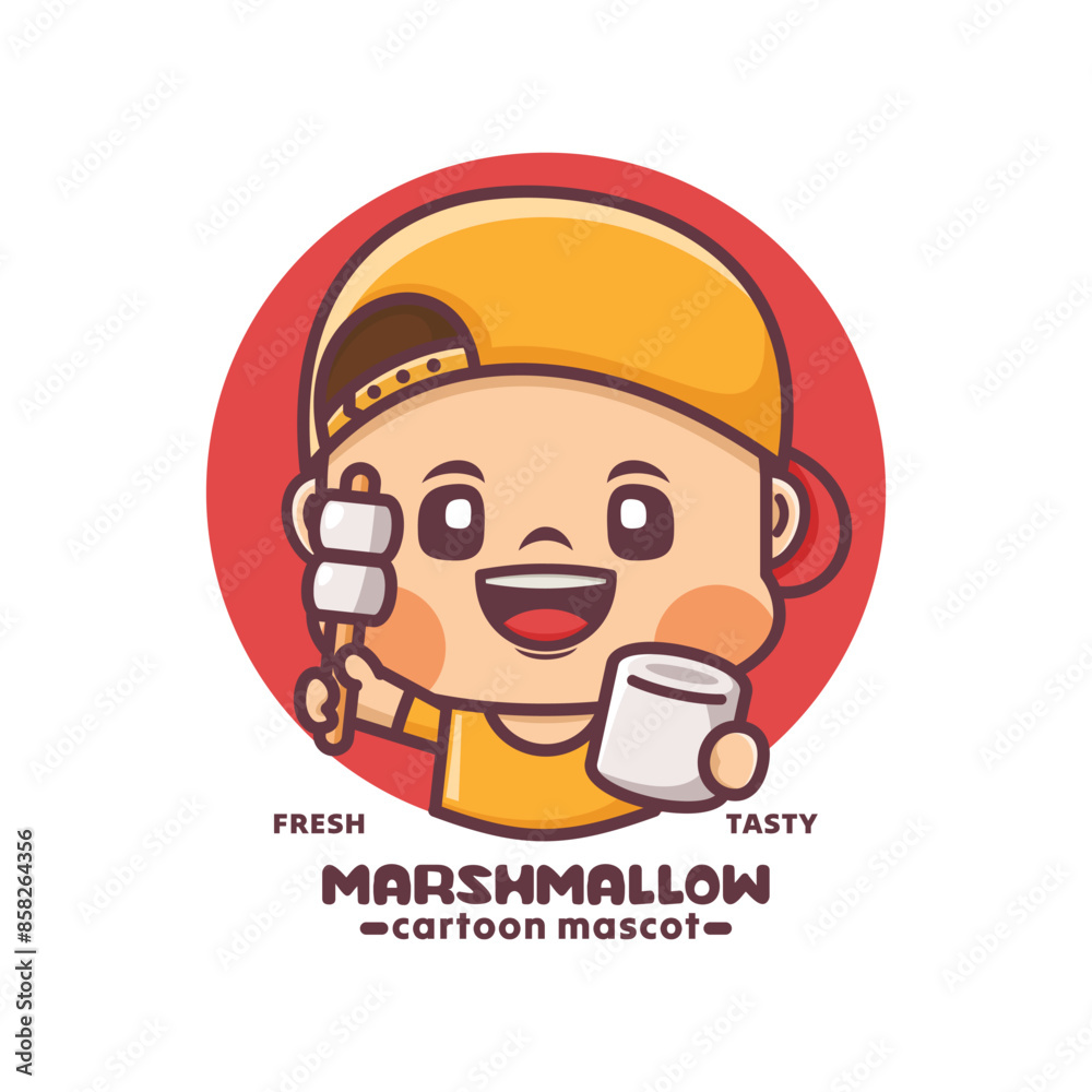 marshmallow cartoon mascot design, for culinary and other businesses marshmallow cartoon mascot design, for culinary and other businesses