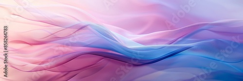 A blurred abstract background of soft, flowing waves in shades of pink and blue. The image creates a dreamy and ethereal effect with its delicate texture and subtle lighting