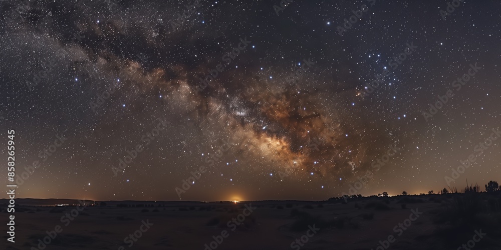 Fototapeta premium Starry Sky with Milky Way Over Forest