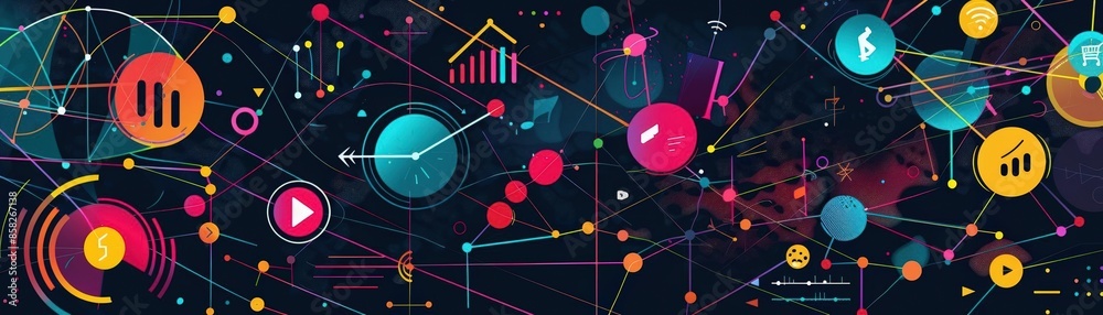 Fototapeta premium An abstract representation of a music streaming data analysis