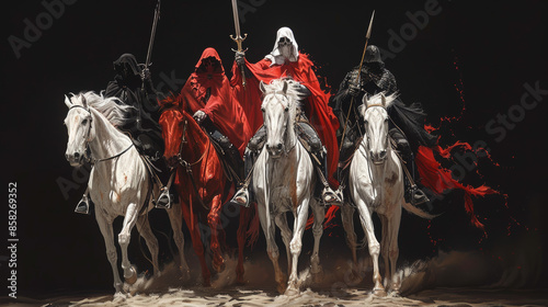A reproduction of the Four Horsemen of the Apocalypse.