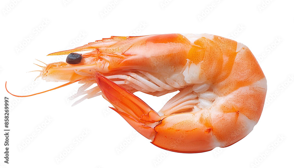 Single cooked shrimp with transparent background high quality image for use Single cooked shrimp with transparent background high quality image for use