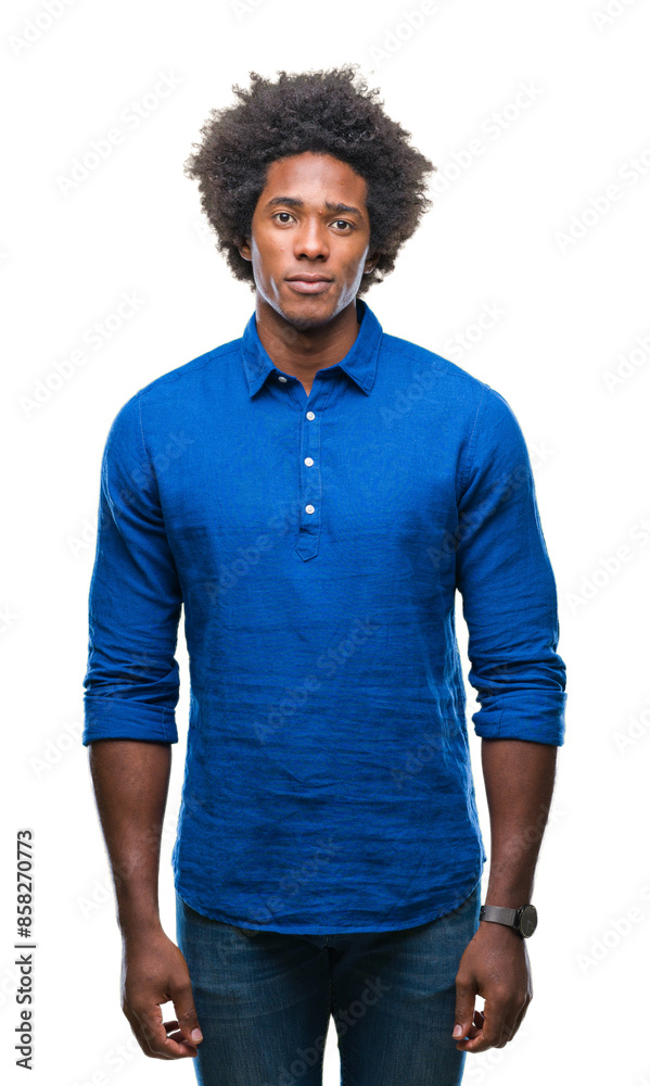 Afro american man over isolated background with serious expression on face. Simple and natural looking at the camera. Afro american man over isolated background with serious expression on face. Simple and natural looking at the camera.