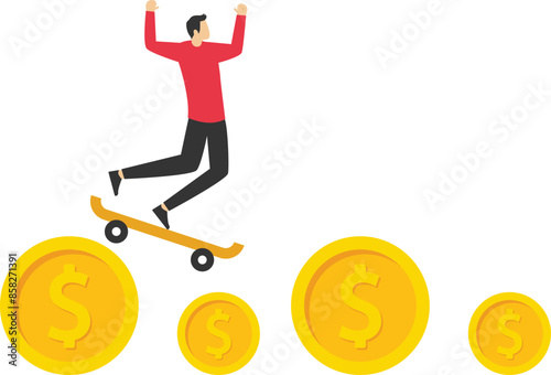 Financial instability, uncertainty or unstable investment market, risky situation or economic recession, crisis or bankruptcy concept
