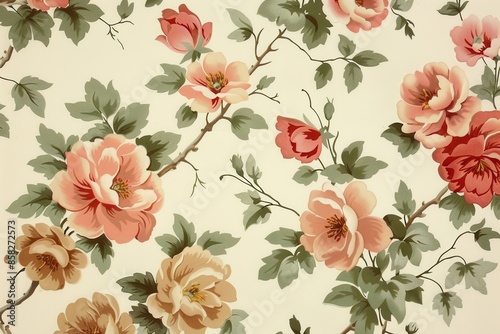 Wallpaper Mural Elegant floral patterns on antique wallcoverings: a timeless touch for your home decor Torontodigital.ca