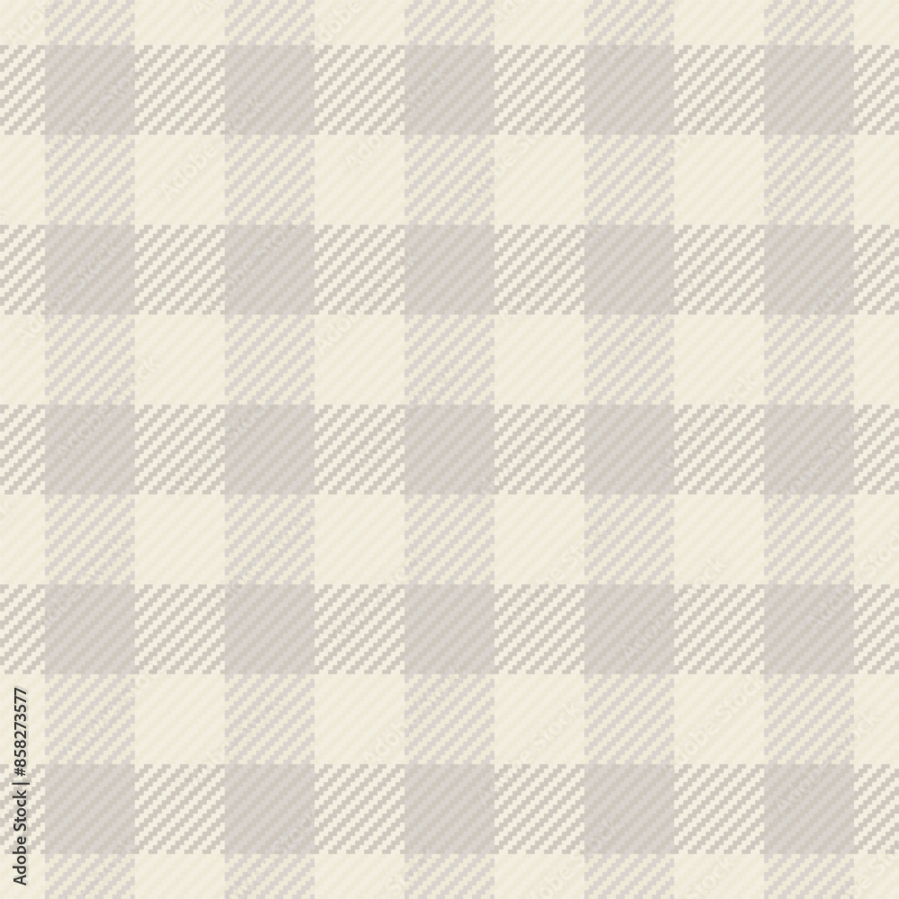 Geometrical pattern textile fabric, flooring background tartan plaid. Contemporary seamless vector check texture in white and light colors.