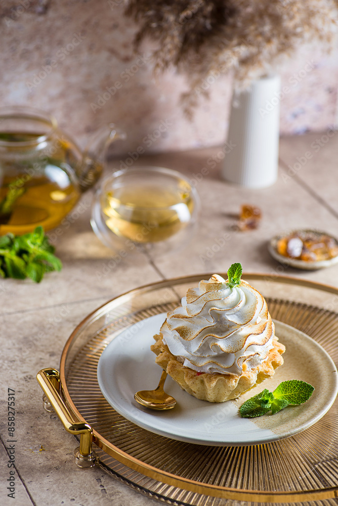 shortbread pastry tartlet with protein cream shortbread pastry tartlet with protein cream