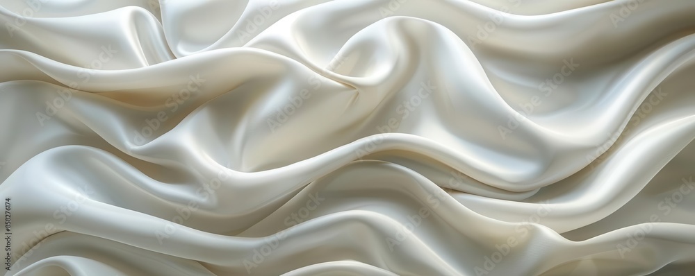 Detailed 3D fabric with soft abstract waves, clean white background, realistic detailing, high-resolution, photorealistic, gentle fabric folds Detailed 3D fabric with soft abstract waves, clean white background, realistic detailing, high-resolution, photorealistic, gentle fabric folds