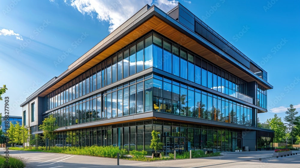 Modern Office Building with Glass Facade