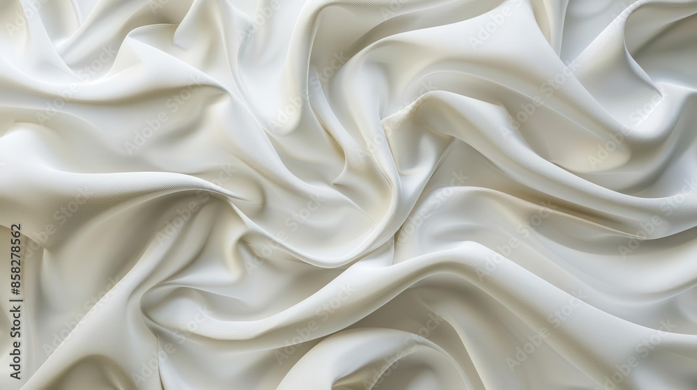 Elegant 3D fabric with soft abstract patterns, clean white background, realistic texture, high detail, photorealistic, smooth and flowing Elegant 3D fabric with soft abstract patterns, clean white background, realistic texture, high detail, photorealistic, smooth and flowing