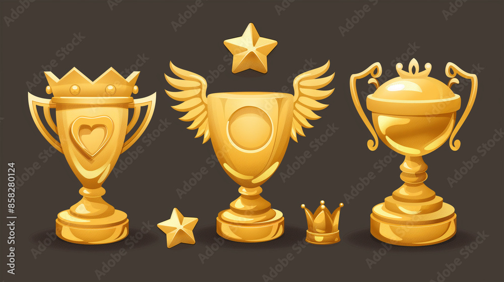 Asset of winning arward the champion cup for mobile game Asset of winning arward the champion cup for mobile game