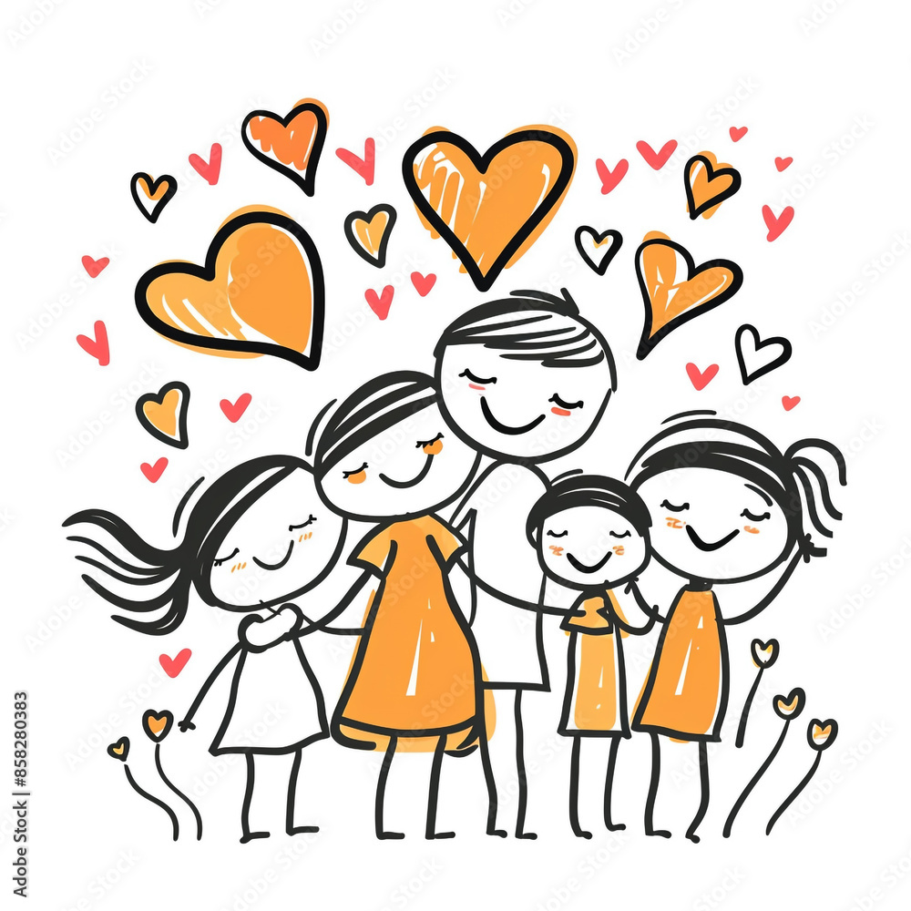 An image of a happy family full of love. There is a heart symbol that represents a loving and caring atmosphere
An image of a happy family full of love. There is a heart symbol that represents a loving and caring atmosphere
