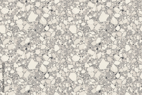 A seamless pattern featuring terrazzo stone in neutral tones, creating a stylish and modern tile ornament perfect for contemporary decor.