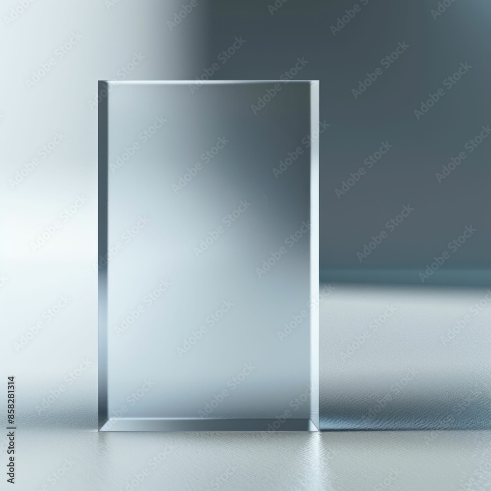 Matte Glass Panel on White Background. Generative ai Matte Glass Panel on White Background. Generative ai