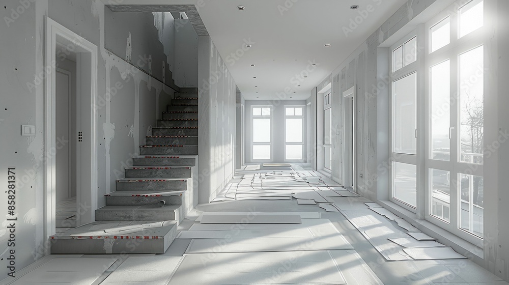 Fototapeta premium Room Under Renovation in Modern Apartment. Generative ai