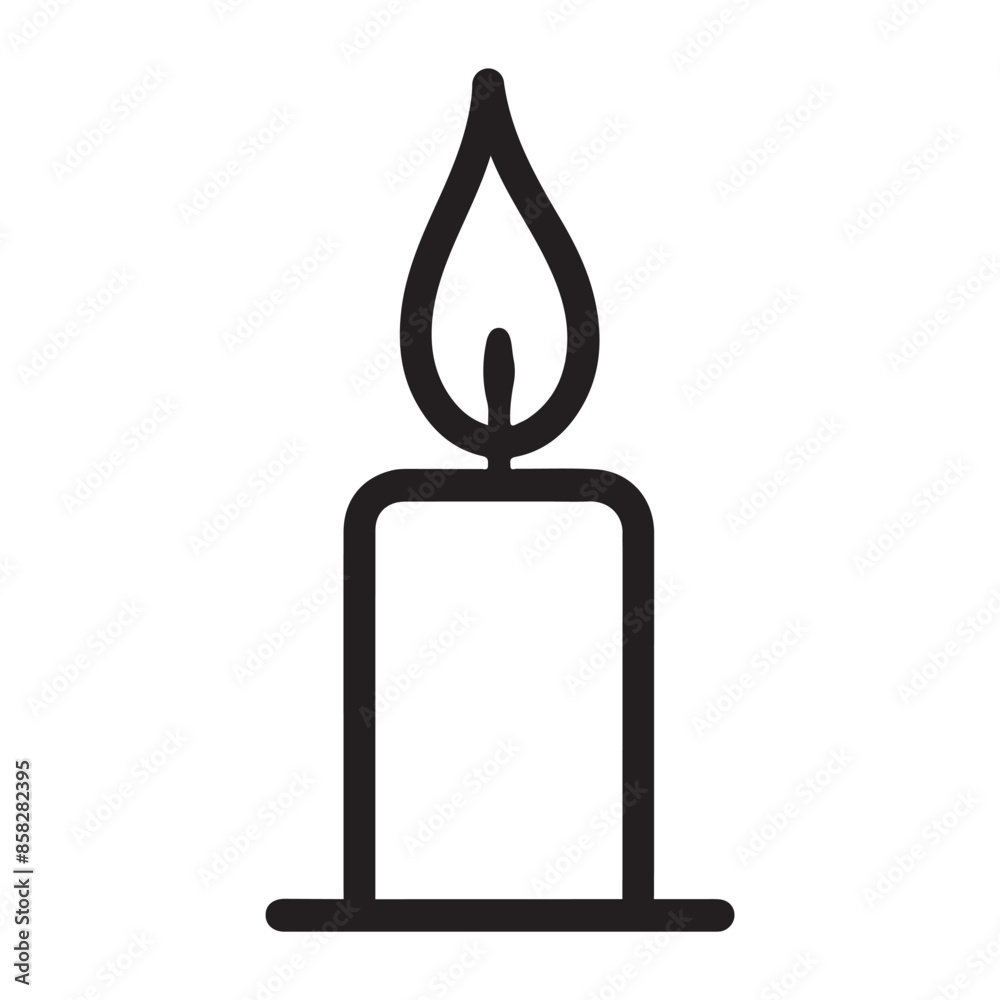 Candle single line Icon vector design outline.
Candle single line Icon vector design outline.