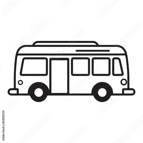 Bus single line Icon vector design outline.
