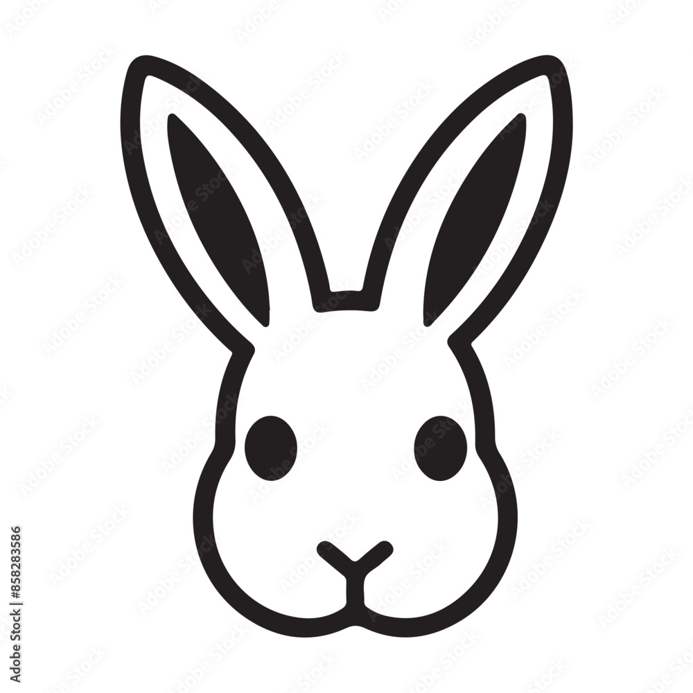 Bunny single line Icon vector design outline. Bunny single line Icon vector design outline.