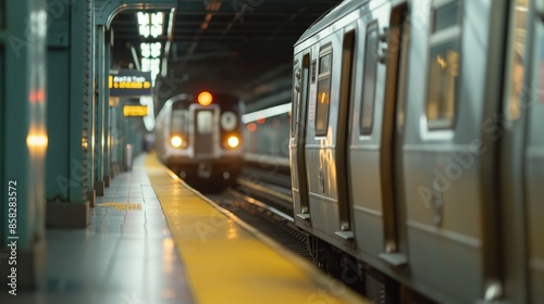 Wallpaper Mural Footage of a subway train arriving at and departing from a crowded station. Torontodigital.ca