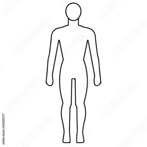 Body single line Icon vector design outline.