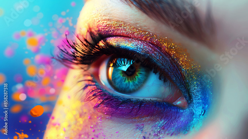 Detailed eye and eyeshadow cosmetics, eyeshadow  photo