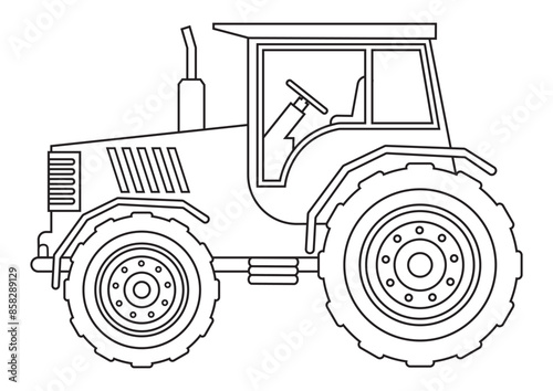 Black and White Agriculture Machine Tractor ideal for Coloring Pages