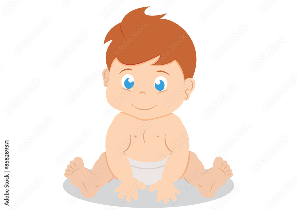 Cartoon Cute Little Baby Vector Flat Design Isolated on White Background Cartoon Cute Little Baby Vector Flat Design Isolated on White Background