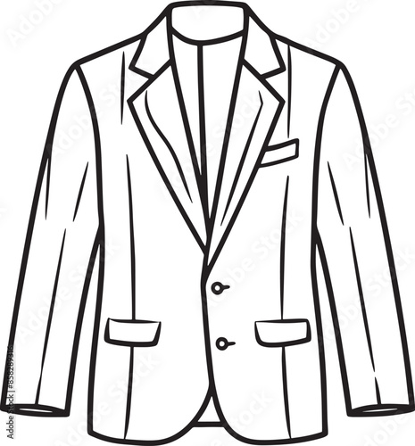 illustration of a men suit illustration black and white