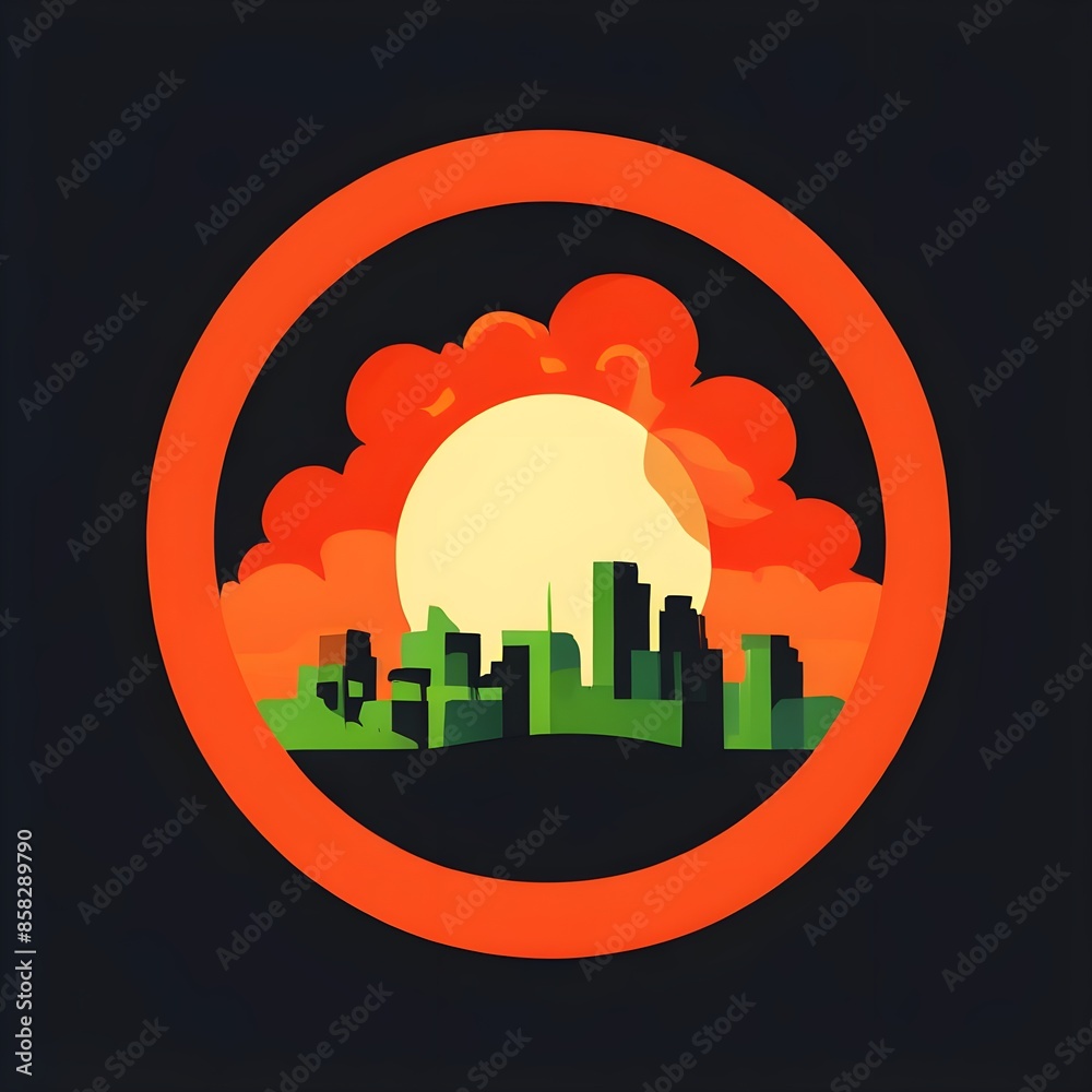 Obraz premium Skyline Icon Logo Style